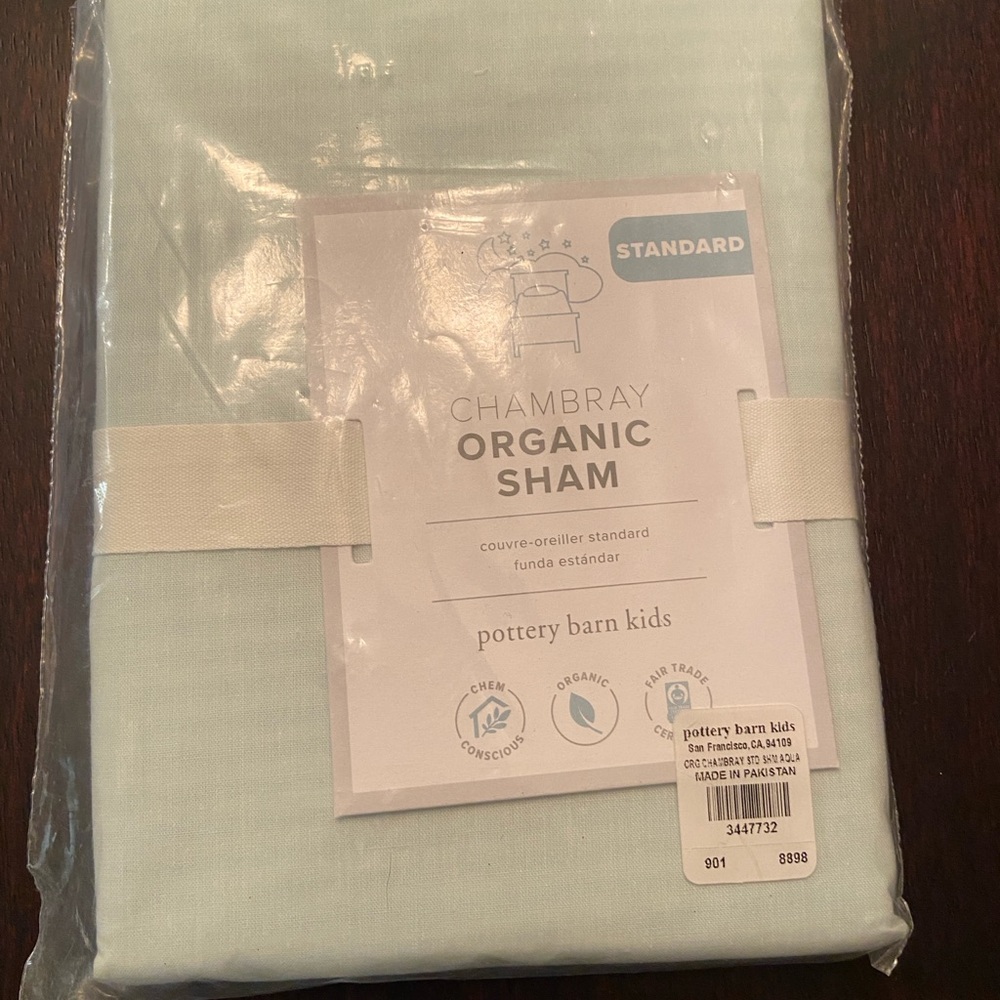 Pottery Barn Kids Light Blue Organic Pillow Sham